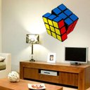 Ver imagem 1 de Adesivo de parede Cubo Mágico Colorido - P 45x40cm