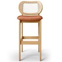 Ver imagem 6 de Kit 06 Banquetas Altas Para Cozinha Bancada Sala Tela Betta Fixa L02 Couríssimo Camel - Lyam Decor