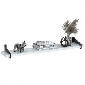 Prateleira Suspensa Estilo Industrial de Madeira 50cm Fs P:branco