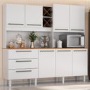 Ver imagem 2 de Kit Cozinha 7 Portas 3 Gavetas 208 cm Atria Branco Absoluto Zanz