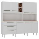 Ver imagem 1 de Kit Cozinha 7 Portas 3 Gavetas 208 cm Atria Branco Absoluto Zanz