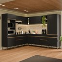 Ver imagem 1 de Armário Cozinha Modulada Completa de Canto 8 Peças Florença Multimóveis MP2449 Preto
