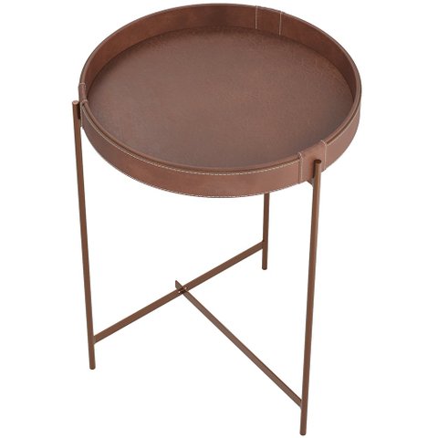 Mesa de Canto Lateral Decorativa Industrial Sala de Estar Sintético Whisky P06 Daisy - Lyam Lyam Dec