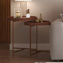 Ver imagem 2 de Mesa de Canto Lateral Decorativa Industrial Sala de Estar Sintético Whisky P06 Daisy - Lyam Lyam Dec