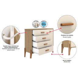 Conjunto Quarto Infantil Completo Iris 100% Mdf-roupeiro-cômoda-berço-moveis Estrela:branco - 11