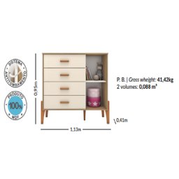 Conjunto Quarto Infantil Completo Iris 100% Mdf-roupeiro-cômoda-berço-moveis Estrela:branco - 10