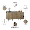 Ver imagem 3 de Balcão de Cozinha com Pia Inox 160cm Arkansas Castanho - Lumil