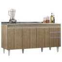 Ver imagem 1 de Balcão de Cozinha com Pia Inox 160cm Arkansas Castanho - Lumil