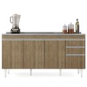 Ver imagem 4 de Balcão de Cozinha com Pia Inox 160cm Arkansas Castanho - Lumil