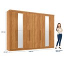 Ver imagem 5 de Guarda Roupa Casal 8 Portas 4 Gavetas Master New c/ Espelho Cinamomo