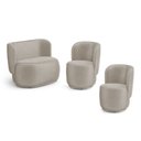 Ver imagem 1 de Kit 02 Poltronas e 01 Namoradeira Orgânica Molly Veludo Bege - Desk Design
