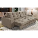 Ver imagem 1 de Sofá Retrátil e Reclinável 2 Lugares 2,30m com Molas Giovana Suede Capuccino Capuccino