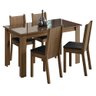 Conjunto Sala de Jantar Mesa Tampo de Vidro 4 Cadeiras Kiara Madesa - 2
