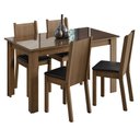 Ver imagem 2 de Conjunto Sala de Jantar Mesa Tampo de Vidro 4 Cadeiras Kiara Madesa