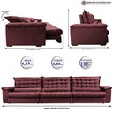 Ver imagem 2 de Sofá Retrátil e Reclinável 3,55m Molas Ensacadas Cama inBox Big Space com Bordado 3D Velusoft