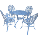 Ver imagem 1 de Conjunto de Jardim Modelo Palmeirão Mesa e 4 Cadeiras de Varanda - Branco