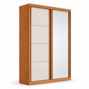 Ver imagem 2 de Guarda Roupa Casal 100% MDF com Espelho Angra Nature/Off White Bianchi