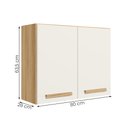 Ver imagem 4 de Armario Aereo de Cozinha Intenza 80 Cm com 2 Portas Freijo/off White