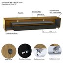 Ver mais imagens de Painel Ripado com LED London 222cm e Rack Loop com Rodízios TV 70 Polegadas – Olivar Móveis Preto