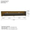 Ver imagem 4 de Painel Ripado com LED London 222cm e Rack Loop com Rodízios TV 70 Polegadas – Olivar Móveis Preto