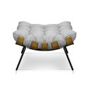 Ver imagem 3 de Kit Poltrona Costela com Puff para Sala Suede Cinza