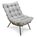 Ver imagem 4 de Kit Poltrona Costela com Puff para Sala Suede Cinza