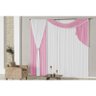 Cortina Esplendore 4M para Varão Duplo - Rosa/Branco - 1