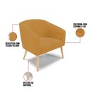 Ver imagem 3 de Poltrona Sala Decorativa Stella Pé Palito Natural Veludo Mostarda D03 - D’Rossi