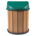 Ver imagem 2 de Lixeira Coletora Ecológica Mbs 75L Madeira Plástica Reciclada:Tampa Verde/Marrom Ipê