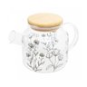 Chaleira de Vidro Borossilicato com Tampa de Bambu Flor 600ml - Wolff - 1
