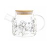 Chaleira de Vidro Borossilicato com Tampa de Bambu Flor 600ml - Wolff - 4