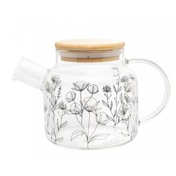 Chaleira de Vidro Borossilicato com Tampa de Bambu Flor 600ml - Wolff - 3