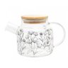 Chaleira de Vidro Borossilicato com Tampa de Bambu Flor 600ml - Wolff - 3