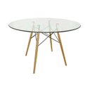 Ver imagem 2 de Conjunto Mesa Eames Eiffel Redonda Vidro 90cm + 4 Cadeiras Eames Dsw Botonê - Branca