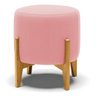 Puff Stella Suede Rosê Base Madeira Castanho - D'Rossi DRossi - 1