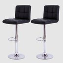 Ver imagem 1 de Kit 2 Banqueta Gomos Pretas em Couro Ecológico Cozinha