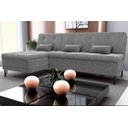 Ver imagem 1 de Sofá Cama Chaise Versátil 3 Lugares Boucle:boucle Chumbo