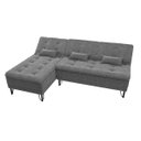 Ver imagem 2 de Sofá Cama Chaise Versátil 3 Lugares Boucle:boucle Chumbo