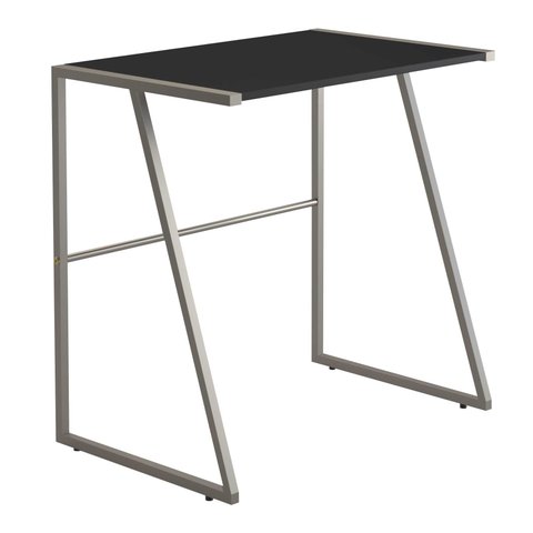 Escrivaninha Mesa de Apoio Compacta Dacia Tampo Preto Base Champagne