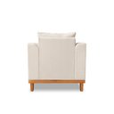 Ver imagem 5 de Poltrona Decorativa Viena Com Base de Madeira Linho Bege - Madeira Prima Deccor