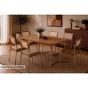 Ver mais imagens de Mesa Cozinha Évora Aço Tampo Madeirado 170cm Rose Carraro