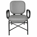 Ver imagem 1 de Cadeira Escritório Ergonômica Cinza Executiva Giga Plus Size Reforçada Fixa Courino Sintético