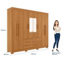 Ver imagem 5 de Guarda Roupa Casal Paranavai 8 Portas 6 Gavetas com Espelho Cinamomo - Santos Andirá