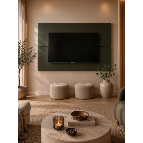 Painel para TV 150cm Retro MDF Verde Dallas - On Móveis