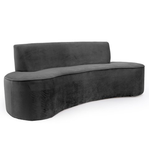 Sofá 4 Lugares Porto D07 230cm para Sala Living Veludo Cinza - D’Rossi