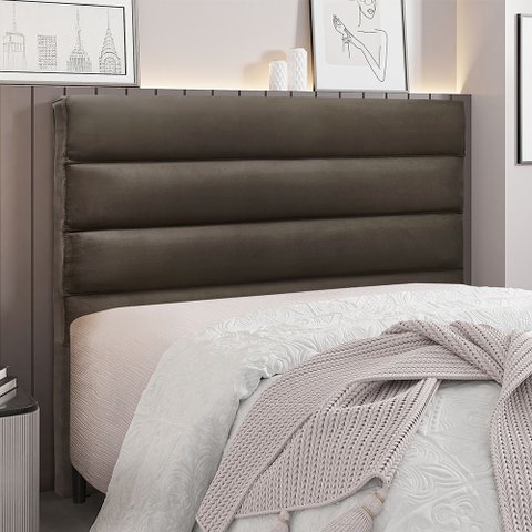 Cabeceira Para Cama Box Queen La Italiana 160cm Veludo - SSX Multicoisas - Marrom