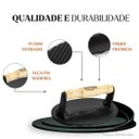 Ver imagem 2 de Prensador Oval 18×7cm Alça Madeira Ferro Fundido Panela Mineira