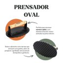Ver imagem 3 de Prensador Oval 18×7cm Alça Madeira Ferro Fundido Panela Mineira