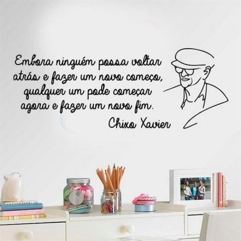 Adesivo de Parede Frase de Chico Xavier - P 40x100cm