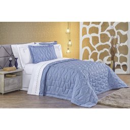 Cobre Leito Amsterdã 180 Fios King 03 Peças - Azul Mar - 1 Cobre Leito Amsterdã 180 Fios King 03 Peças - Azul Mar - 1
